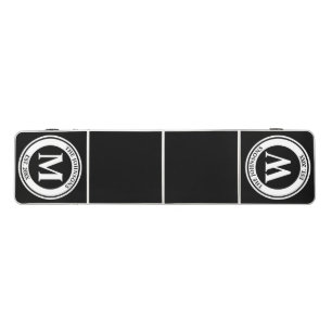 Monogram Name Initial & Year Black Regulation Size Beer Pong Table
