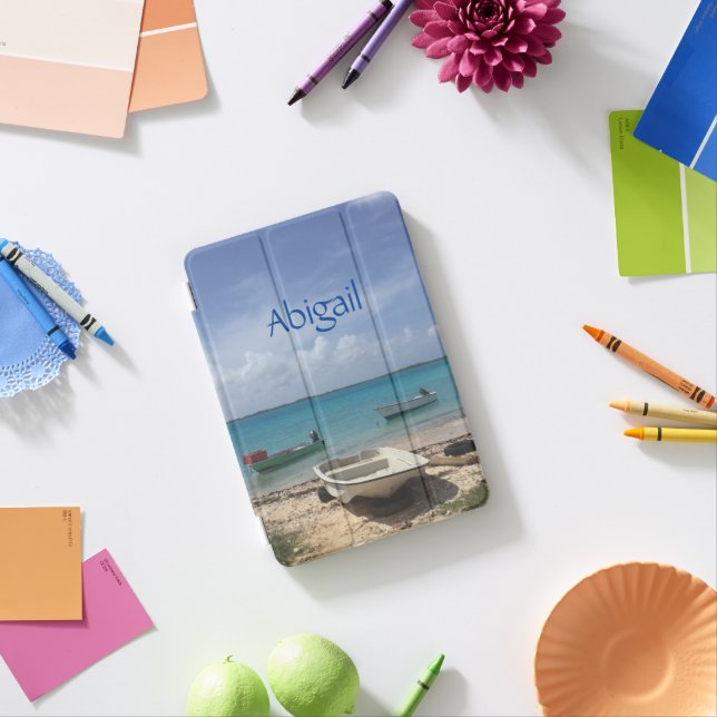 Monogram Name Initials Caribbean Island iPad Mini Cover (In Situ)