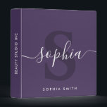 Monogram Name Initials Purple Violet Modern 3 Ring Binder<br><div class="desc">Monogram Name Initials Purple Violet Modern</div>
