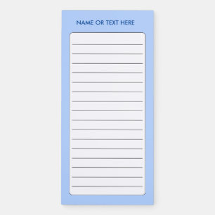 Monogram Name Initials To Do List blue Border Magnetic Notepad