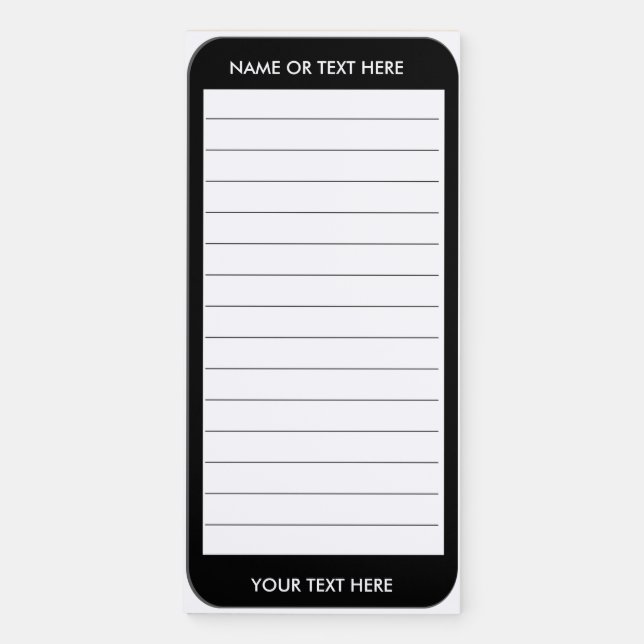 Monogram Name Initials To Do List Funny Mobile Magnetic Notepad (Front)