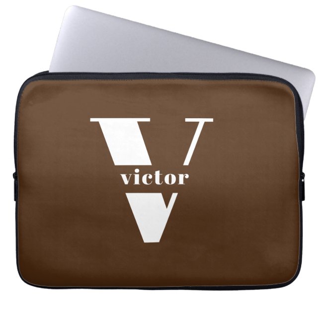 Monogram Name Intital changeable personalize Laptop Sleeve (Front)