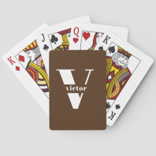 Monogram Name Intital changeable personalize Poker Cards