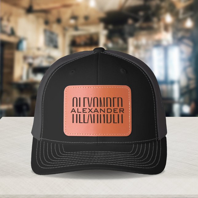 Monogram Name Leather Patch Hat (Creator Uploaded)