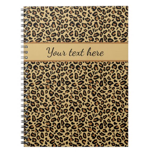 Monogram Name Leopard Print Cheetah Animal Pattern Notebook