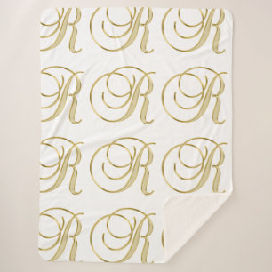 Monogram Name Letter R Destiny Destiny's Sherpa Blanket