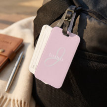 Monogram Name Light Pink White Elegant Girly
