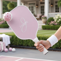 Monogram Name Light Pink White Elegant Girly 