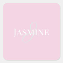 Monogram Name Light Pink White Elegant Girly