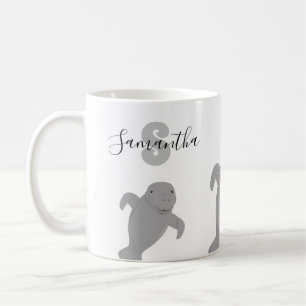 Monogram Name Manatee Animal Coffee Mug