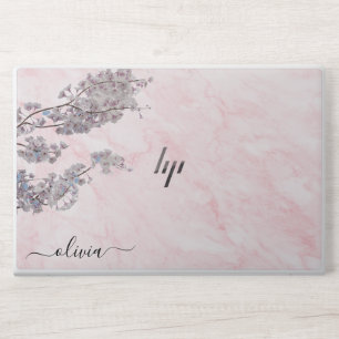 monogram name marble HP laptop skin