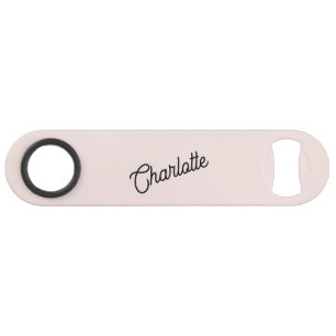 Monogram Name Modern Blush Pink Bar Key