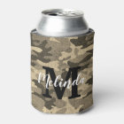 Monogram Name Modern Camouflage Glitter Party