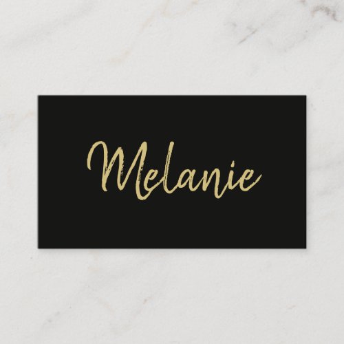 Monogram Name Modern Elegant Black Business Card