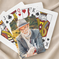 Monogram Name Modern Elegant Custom Photo Poker Cards