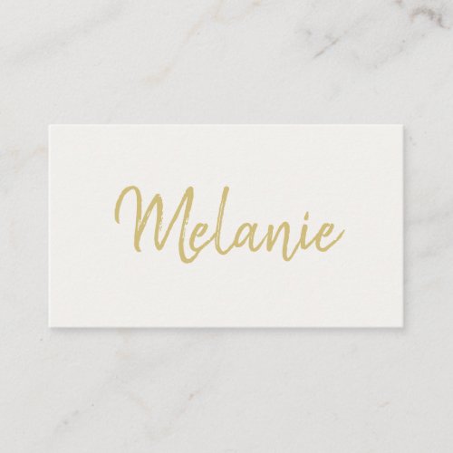 Monogram Name Modern Elegant Ivory Business Card