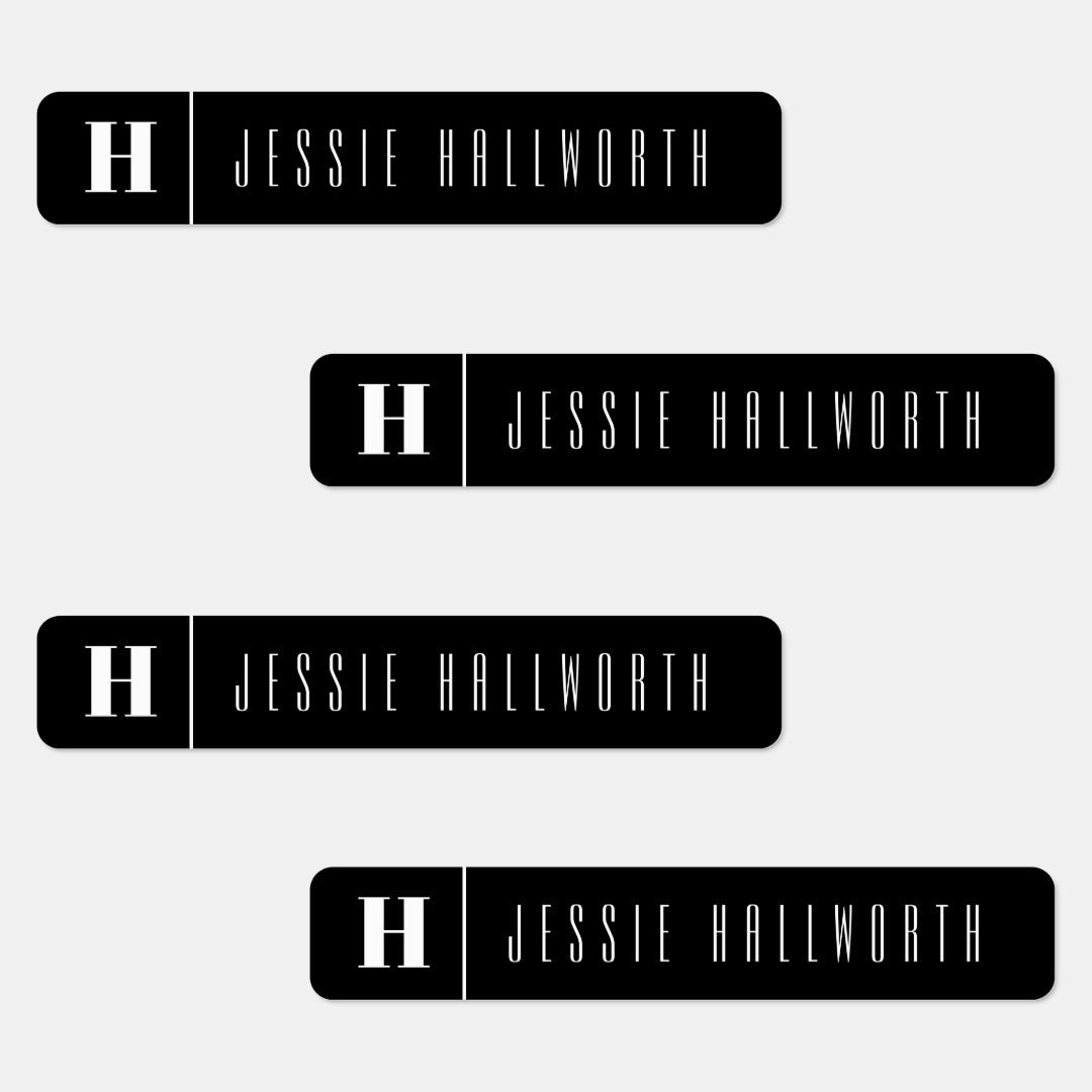Monogram Name Modern Iron on Clothing Labels Zazzle