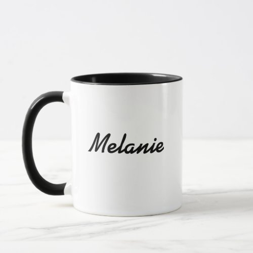 Monogram Name Modern Minimalist Black White Mug