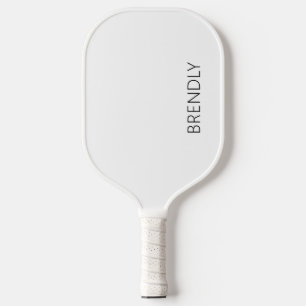 Monogram Name Modern Stylish Black White Pickleball Paddle