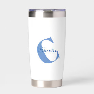 Monogram Name Modern Typography Insulated Tumbler