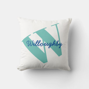 Monogram Name Modern Typography Throw Pillow