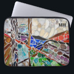 Monogram Name Mosaic Laptop Sleeve<br><div class="desc">This laptop sleeve is decorated with an original abstract mosaic made from glass and stones.
You can customize it with your monogram or name.
The mosaic is a template so that you can replace it with your own mosaic or other photo.
Original Mosaic © Michele Davies.</div>