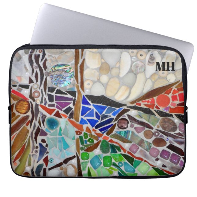Monogram Name Mosaic Laptop Sleeve (Front)