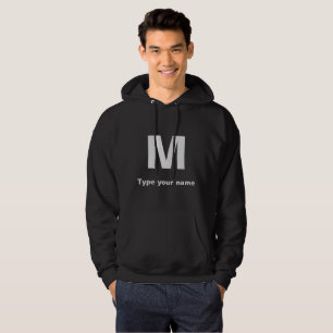 Monogram & Name on Black & Other Dark Hoodie