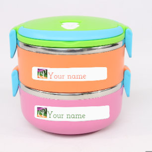  Monogram name  orange green yellow kids labels
