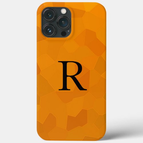 Monogram Name Orange Yellow Egg Color Abstract iPhone 13 Pro Max Case