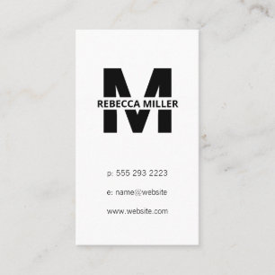 Monogram Name Overlay Business Card