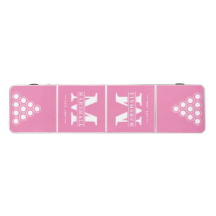 Monogram & Name Overlay Classic Pink Beer Pong Table