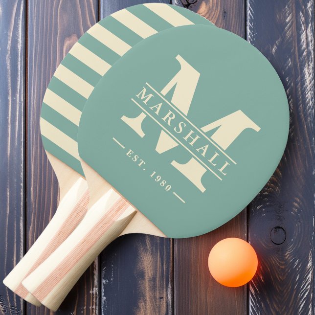 Monogram & Name Overlay Polo Aqua Reef Ping Pong Paddle (Creator Uploaded)
