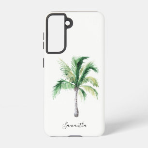 Monogram Name Palm Tree Coastal Personalized Samsung Galaxy S21 Case