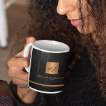 Monogram Name Personalized Black Gold Elegant  Coffee Mug at Zazzle