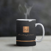 Monogram name personalized black gold elegant  coffee mug