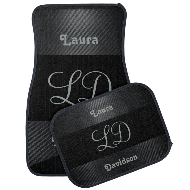 Monogram Name Personalized Custom Car Mats (Set)