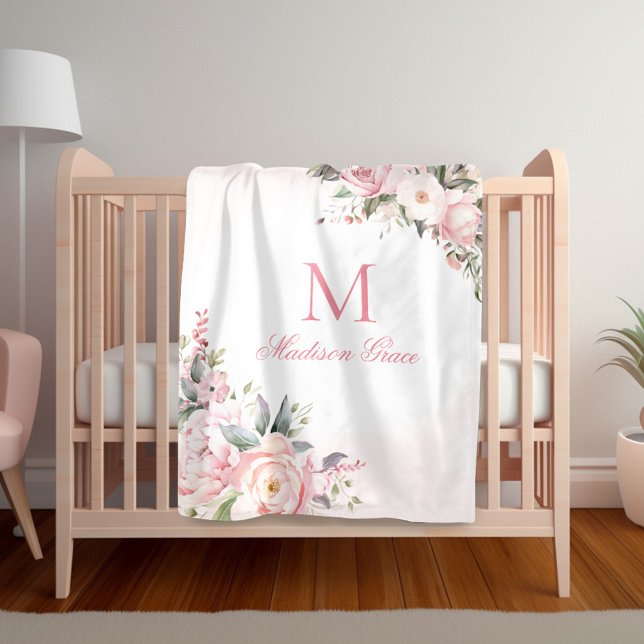 Monogram Name Personalized Custom Fleece Blanket (Creator Uploaded)