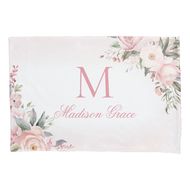Monogram Name Personalized Custom Pillow Case (Front)