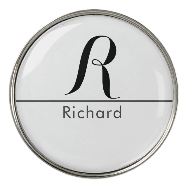 Monogram & Name | Personalized Gift Golf Ball Marker (Front)
