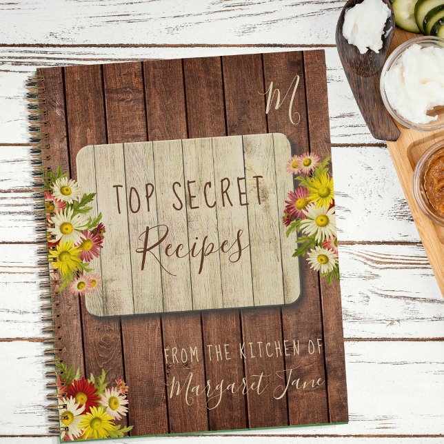 Monogram name personalized rustic recipes journal (Creator Uploaded)