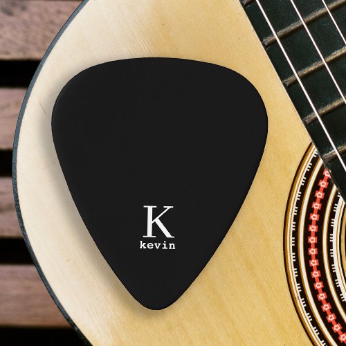 Monogram name personalized simple elegant guitar pick