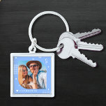 Monogram Name Photo Trendy Simple Modern Keychain<br><div class="desc">Monogram Name Photo Trendy Simple Modern Keychain features one of your favorite photos with your personalized name and monogram in elegant white script on a blue background. Personalize by editing the text in the text boxes provided. Perfect for birthday, Christmas, Mother's Day, Father's Day, sister, cousins, best friends and more....</div>