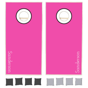 Monogram name Pink: Custom Template Cornhole Set