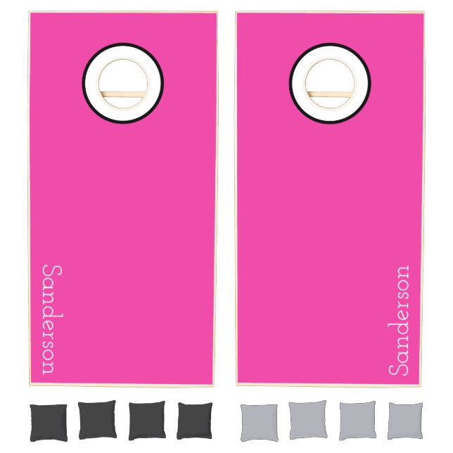Monogram name Pink: Custom Template Cornhole Set (Set)