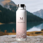 Monogram Name Pink Glitter Stylish Monogrammed Water Bottle<br><div class="desc">Monogram Name Pink Glitter Stylish Monogrammed Insulated Water Bottle features a simple modern and elegant design with your monogram and name in modern script typography on a pink ombre glitter background. Perfect gift for family, friends, work colleagues, teachers and more for Christmas, holidays, birthday, Mother's Day and teacher appreciation. Designed...</div>