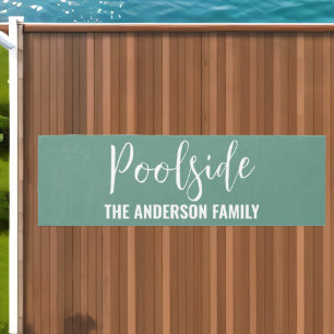 Monogram Name Poolside Pool  Patio Outdoor Rug