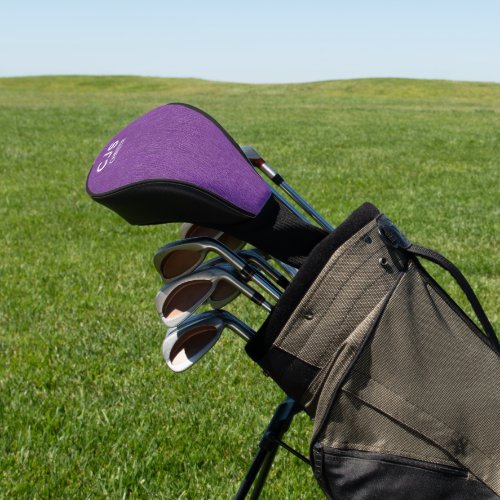 Monogram Name Purple Denim Print Golf Head Cover