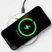 Monogram Name Purple Floral  Wireless Charger (Phone)
