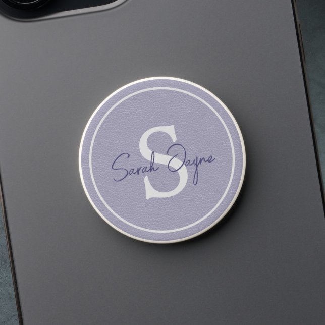 Monogram Name Purple Lavender PopSocket (A lovely lavender PopSocket with space for your name and or initial)